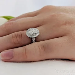 Cluster 0.50ct F SI1 Diamond Platinum Ring