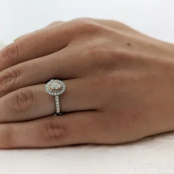 Cluster 0.30ct F SI1 Diamond Platinum/Rose Gold Ring