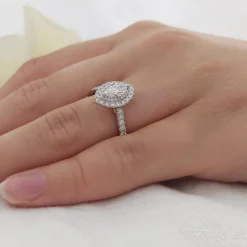 Cluster 0.40ct F SI1 Diamond Platinum Ring