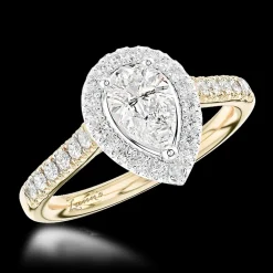 Cluster 0.40ct F SI1 Diamond Yellow Gold/Platinum Ring