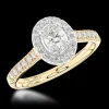 Cluster 0.33ct F SI1 Diamond Yellow Gold/Platinum Ring