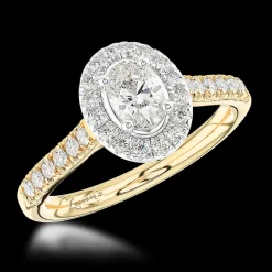 Cluster 0.33ct F SI1 Diamond Yellow Gold/Platinum Ring