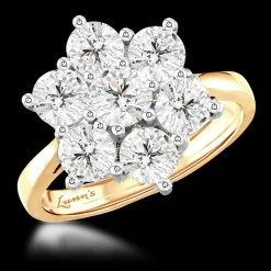 Cluster 0.40ct F SI1 Diamond Yellow Gold/Platinum RIng