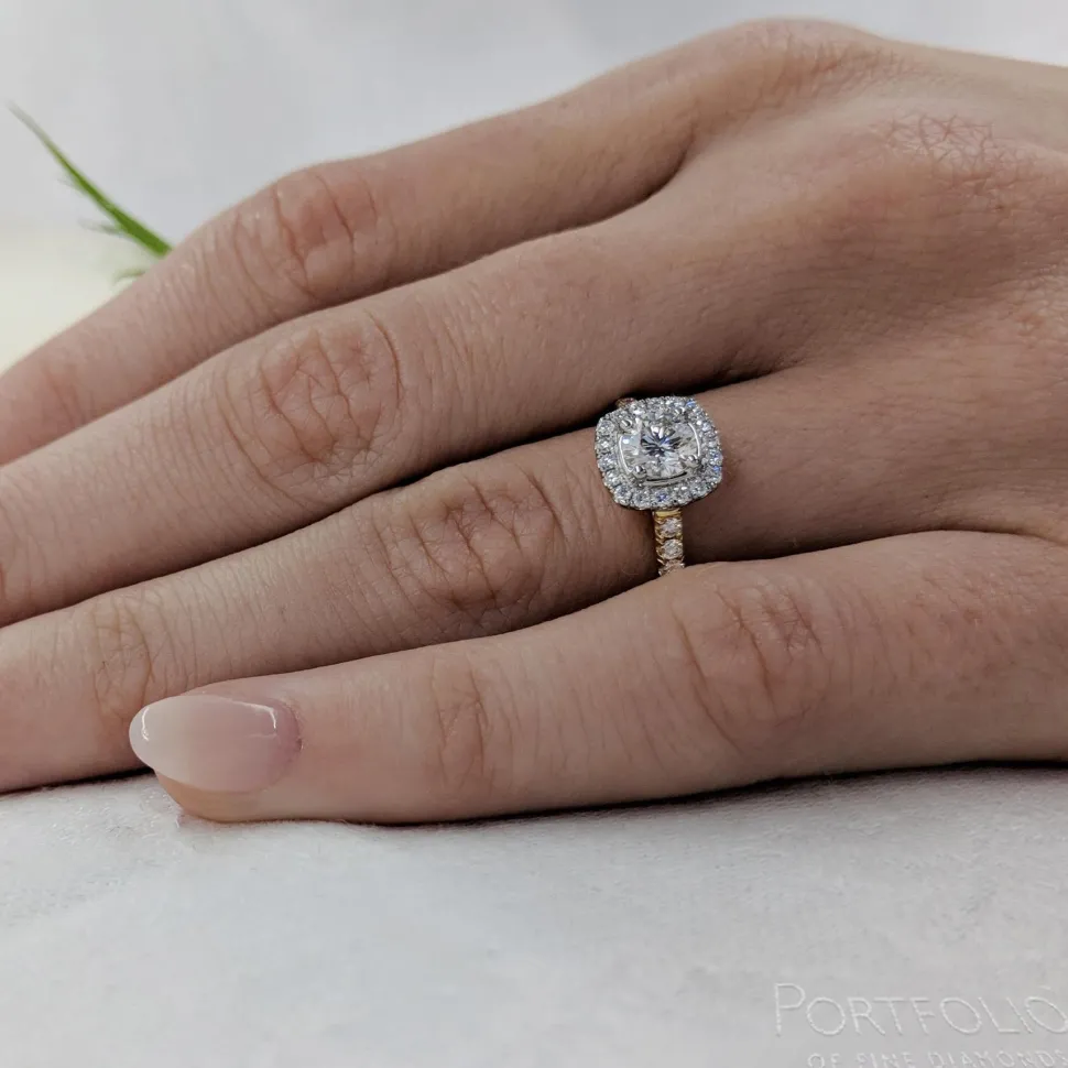 Cluster 0.50ct F SI1 Diamond Yellow Gold/Platinum Ring