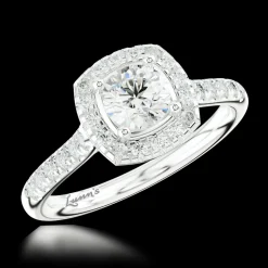 Cluster 0.51ct F VS2 Diamond Platinum Ring