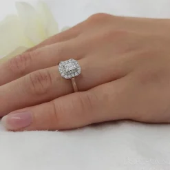 Cluster 0.30ct F VS1 Diamond Platinum Ring