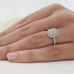 Cluster 0.70ct F VS2 Diamond Platinum Ring