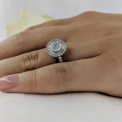 Cluster 0.80ct F VS2 Diamond Platinum Ring