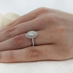 Cluster 0.70ct F VS2 Diamond Platinum Ring