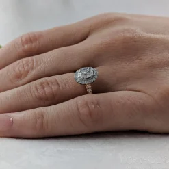 Cluster 0.40ct F VS2 Diamond Rose Gold/Platinum Ring