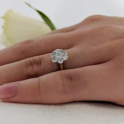 Cluster 0.16ct F VS Diamond Yellow Gold/Platinum Ring