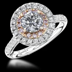 Cluster 0.85ct Fancy Light Grey VVS2 Diamond Platinum Ring