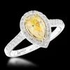 Cluster 1.34ct Fancy Light Yellow SI2 Yellow Diamond Platinum/Yellow Ring