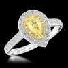 Cluster 0.51ct Fancy Yellow SI1 Yellow Diamond Platinum/Yellow Ring