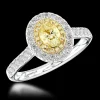 Cluster 0.36ct Fancy Yellow SI1 Yellow Diamond Platinum/Yellow Ring