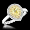 Cluster 0.70ct Fancy Yellow VVS2 Yellow Diamond Platinum/Yellow Ring