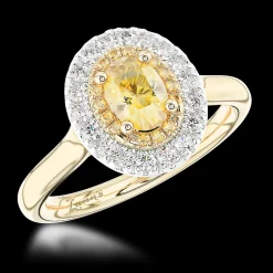 Cluster 0.39ct Fancy Yellow VS2 Yellow Diamond Yellow Gold/Platinum Ring
