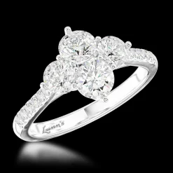 Cluster 1.00ct G SI1 Diamond Platinum Ring