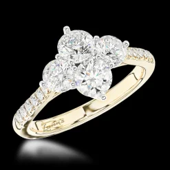 Cluster 0.30ct G SI1 Diamond Yellow Gold/Platinum Ring