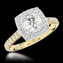 Cluster 0.70ct G SI1 Diamond Yellow Gold/Platinum Ring