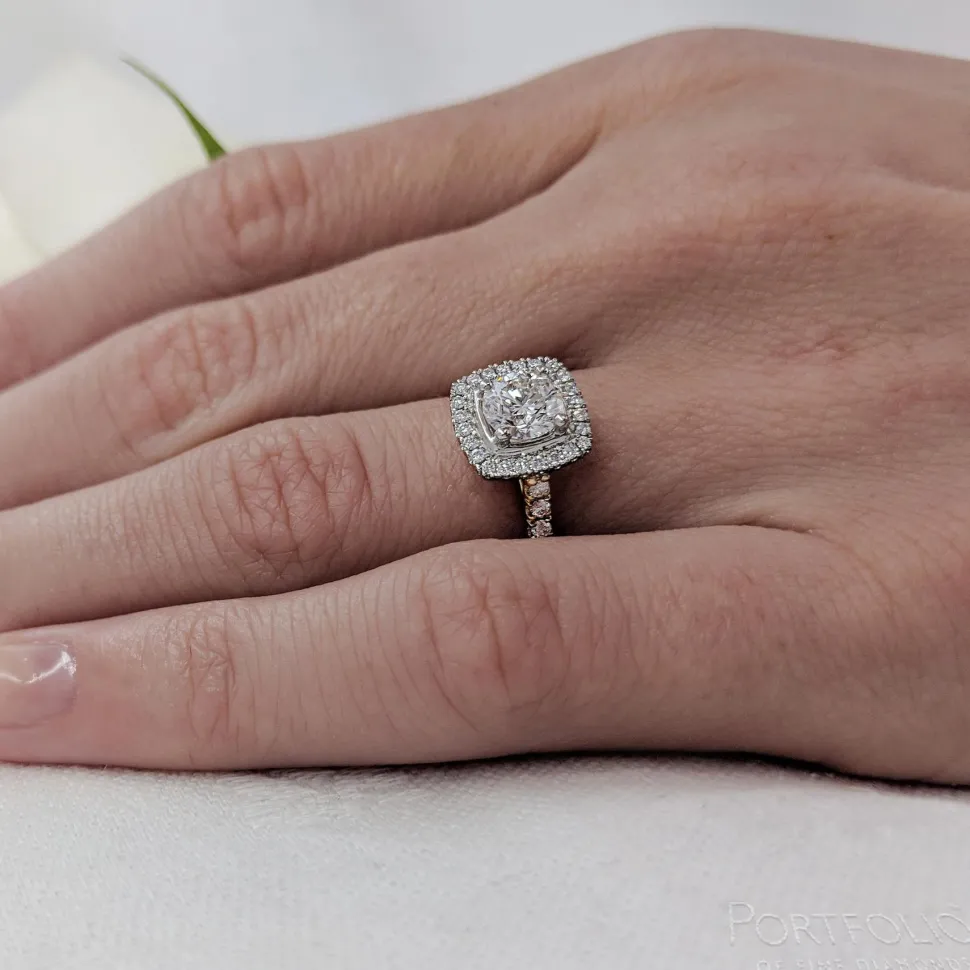 Cluster 0.70ct G SI1 Diamond Yellow Gold/Platinum Ring