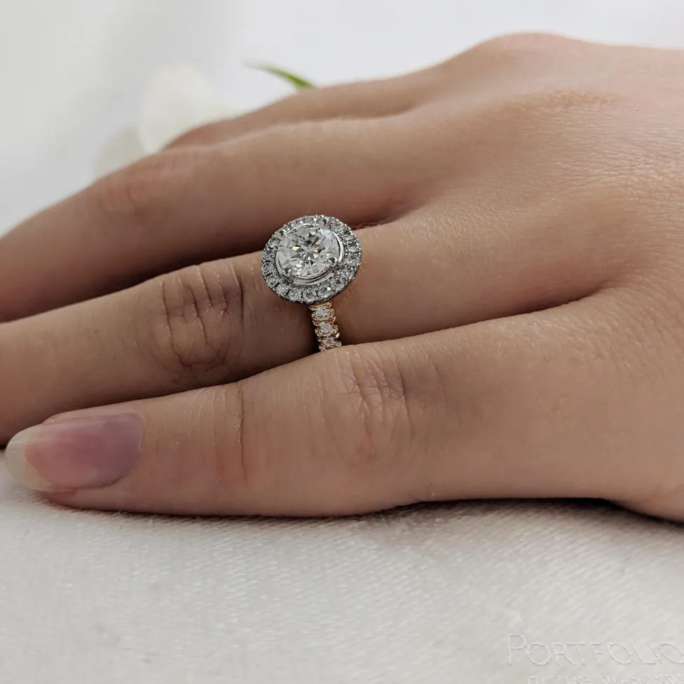 Cluster 0.70ct G SI1 Diamond Yellow Gold/Platinum Ring