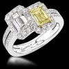Cluster 1.01ct G VS2 Diamond and 1.00ct FY VS2 Diamond Platinum Ring