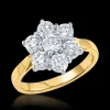 Cluster 0.25ct G VS2 Diamond Yellow Gold/Platinum Ring
