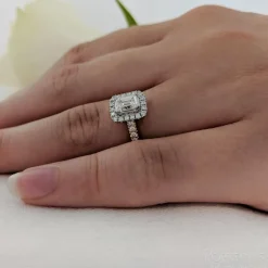 Cluster 0.61ct G VS2 Diamond Yellow Gold/Platinum Ring