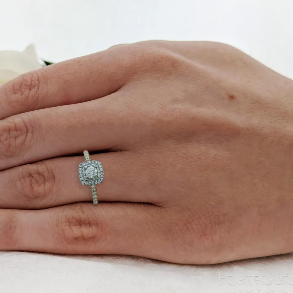 Cluster 0.20ct G VS Diamond Yellow Gold/Platinum Ring