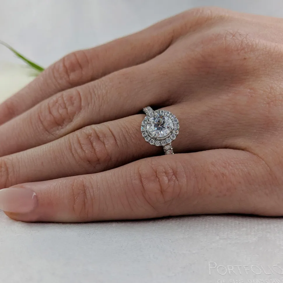 Cluster 0.70ct H VS2 Diamond Platinum Ring