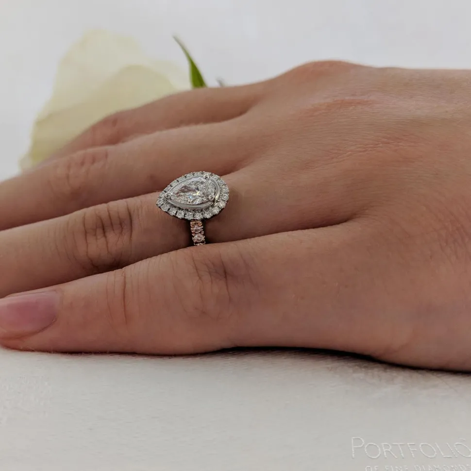 Cluster 0.70ct H VS1 Diamond Rose Gold/Platinum Ring