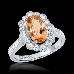 Cluster 3.07ct Imperial Topaz Platinum Ring