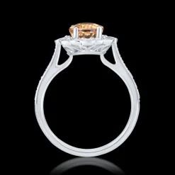 Cluster 3.07ct Imperial Topaz Platinum Ring