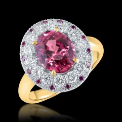 Cluster 3.46ct Mahenge Garnet Yellow Gold Ring