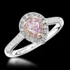 Cluster 0.32ct Natural Light Purple Diamond Platinum Ring