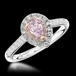 Cluster 0.32ct Natural Light Purple Diamond Platinum Ring