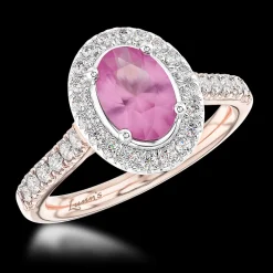 Cluster 0.84ct Pink Sapphire Rose Gold/Platinum Ring