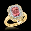 Cluster 1.59ct Pink Tourmaline Yellow Gold Ring