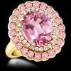 Cluster 5.29ct Pink Tourmaline Rose Gold Ring