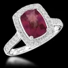 Cluster 1.03ct Ruby Platinum Ring