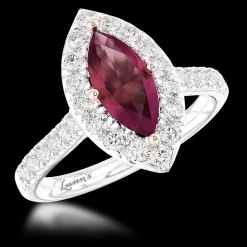 Cluster 1.02ct Ruby Platinum/Rose Gold Ring
