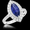 Cluster 2.20ct Sapphire Platinum RIng