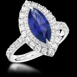 Cluster 2.20ct Sapphire Platinum RIng
