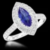 Cluster 1.07ct Sapphire Platinum Ring