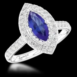 Cluster 1.07ct Sapphire Platinum Ring
