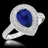 Cluster 0.76ct Sapphire Platinum Ring