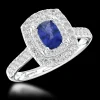 Cluster 0.47ct Sapphire Platinum Ring