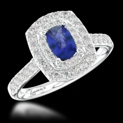 Cluster 0.47ct Sapphire Platinum Ring