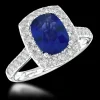 Cluster 0.91ct Sapphire Platinum Ring